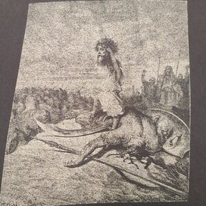 Comfort Colors Graphic T-Shirt Mens L Grey David Goliath Gustave Dore Art Tee